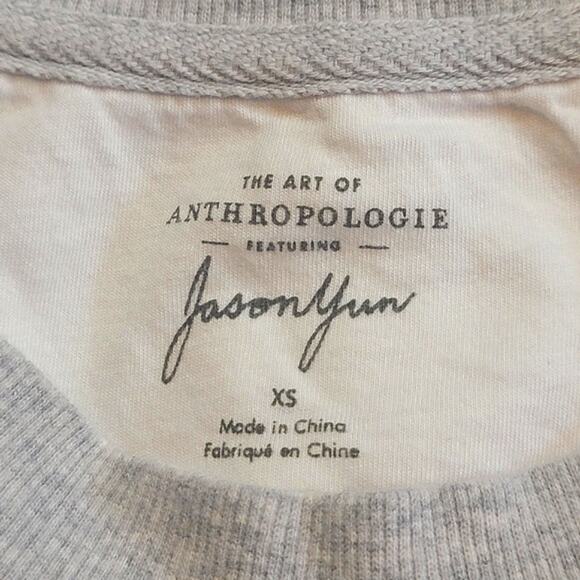 Anthropologie x Jason Yun Dove Crew Neck Long Sleeve Gray Sweatshirt Size XS - Picture 11 of 13